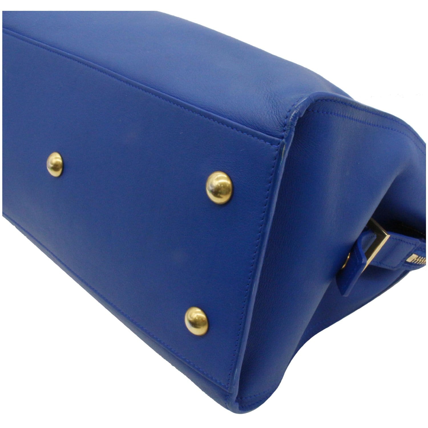 Used - Yves Saint​ Laurent​ Cabas​ Chyc​ Hand​ Bag​ Blue​ Laurent​ Large​  Size GHW​ - 9brandname