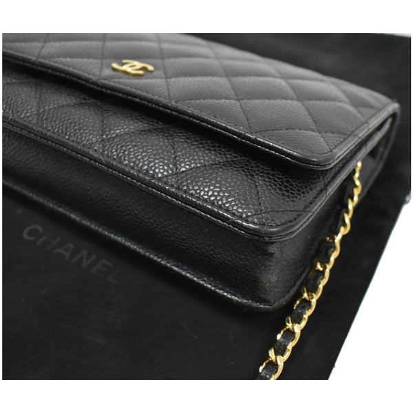 CHANEL Wallet on Chain WOC Caviar Leather Crossbody Bag Black