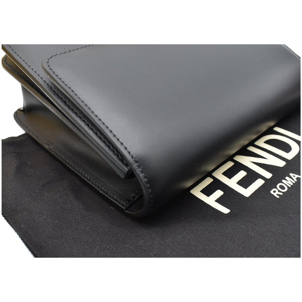 FENDI Fab Leather Crossbody Bag Black