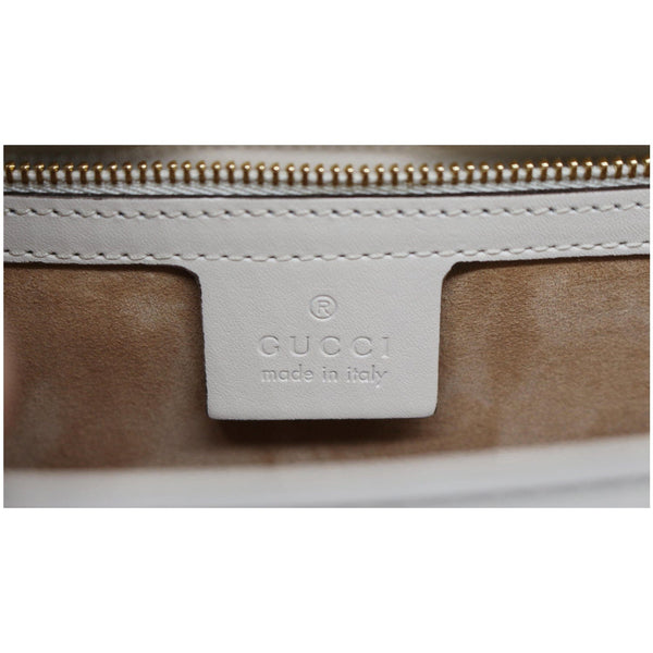 GUCCI Sylvie Small Calfskin Top Handle Bag White 421828