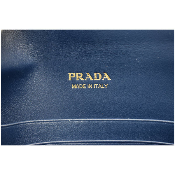 Prada Envelope Leather Chain Clutch Blue - made in Italy