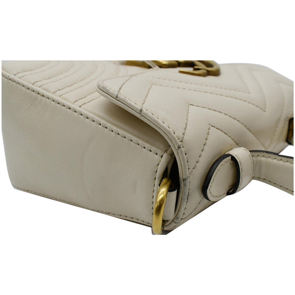 GUCCI GG Marmont Mini Top Handle Shoulder Bag White 547260