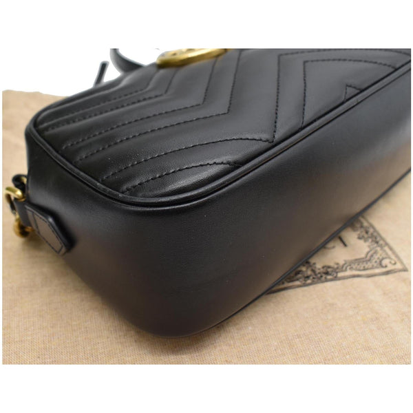 GUCCI GG Marmont Matelasse Small Leather Crossbody Bag Black