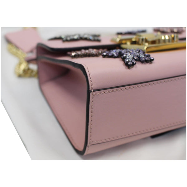 Gucci Padlock Star Small Embroidered Shoulder Bag pink