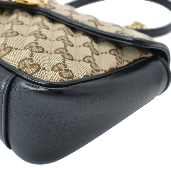 GUCCI GG Marmont Small Matelasse Canvas Shoulder Bag Black 443497