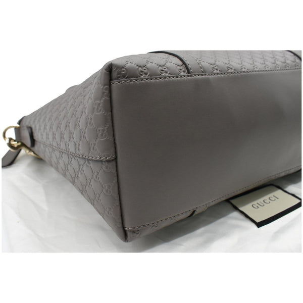 GUCCI Convertible GG Microguccissima Leather Satchel Bag Grey 449656