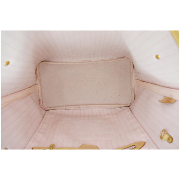 LOUIS VUITTON Neverfull MM Damier Azur Tote Bag Rose Ballerine