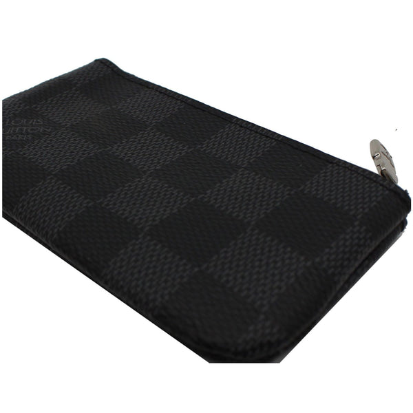 LOUIS VUITTON Pochette Key Cles Damier Graphite Coin Case Black