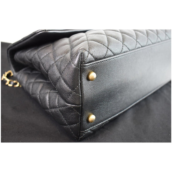 Chanel Large Coco Lizard Handle bag bottom metal feet