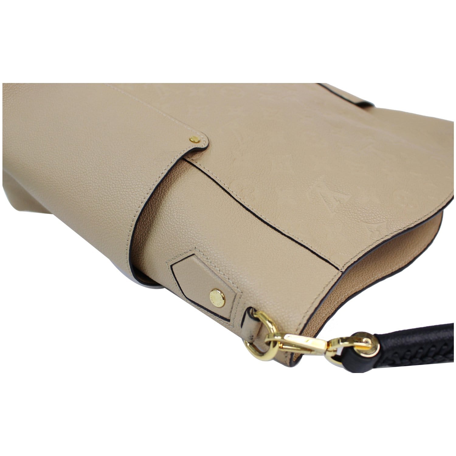 LOUIS VUITTON Bagatelle Monogram Empreinte Leather Shoulder Bag Beige