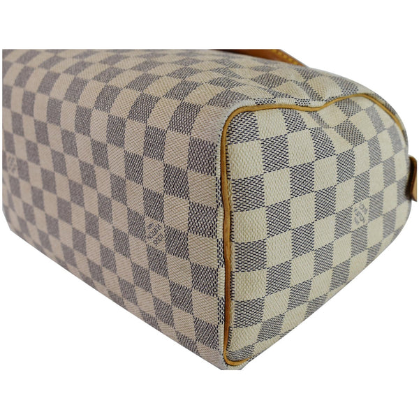 LOUIS VUITTON Speedy 25 Damier Azur Satchel Bag White