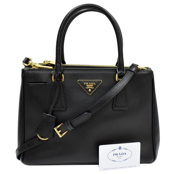PRADA Galleria Small Saffiano Leather Tote Bag Black