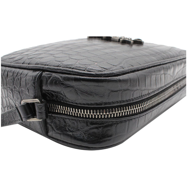 Yves Saint Laurent Lou Crocodile Leather Crossbody Bag - zip around