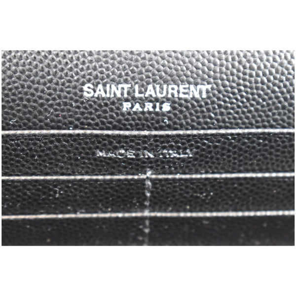 YVES SAINT LAURENT Envelope Monogram Leather Crossbody Chain Wallet Black