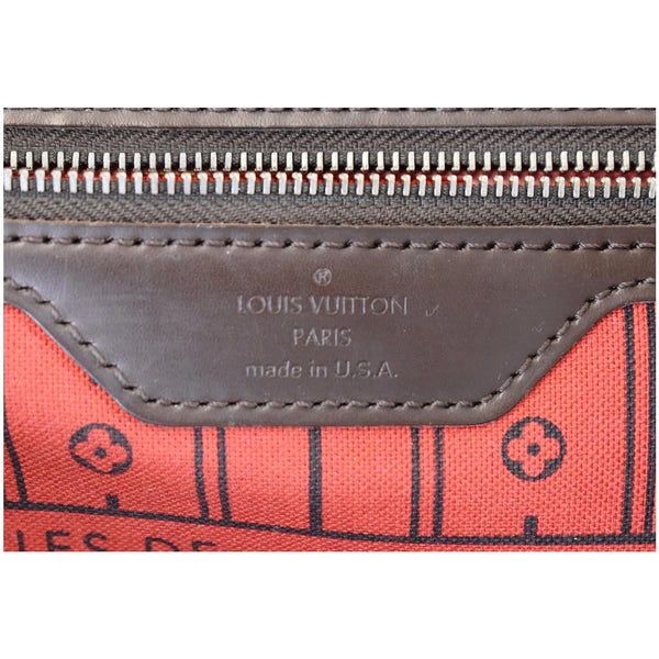 LOUIS VUITTON Neverfull MM Damier Ebene Shoulder Bag Brown