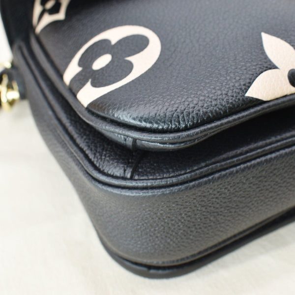 LOUIS VUITTON Metis Pochette Bicolor Empreinte Leather Crossbody Bag Black