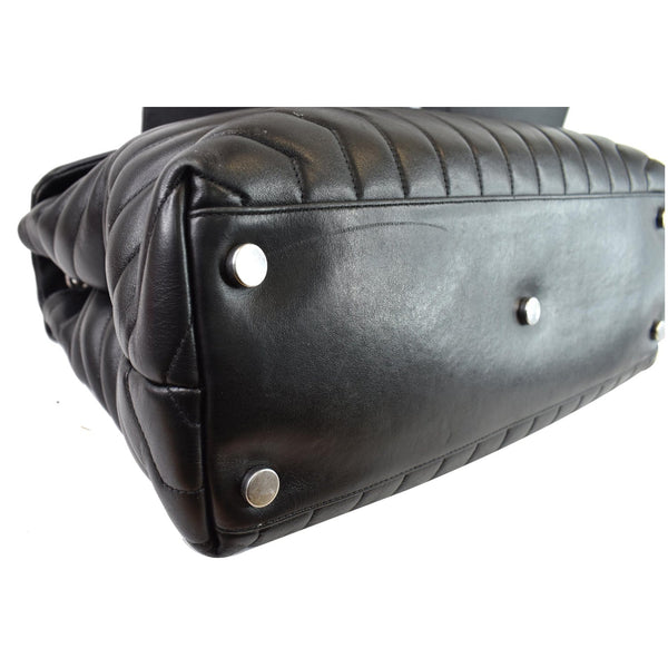 YVES SAINT LAURENT Large Loulou Calfskin Matelasse Chain Shoulder Bag Black