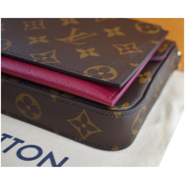 LOUIS VUITTON Pochette Felicie Monogram Canvas Crossbody Bag Brown