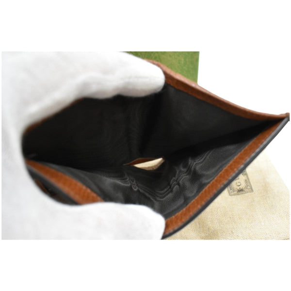 GUCCI Jackie 1961 GG Jacquard Denim Card Case Wallet Dark Blue