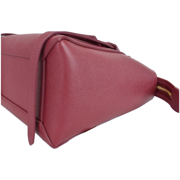 CELINE Micro Belt Grained Calfskin 2Way Shoulder Bag Ruby