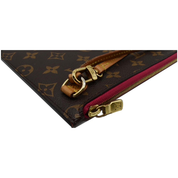 LOUIS VUITTON Neverfull MM Monogram Canvas Pochette Wristlet Pouch Brown