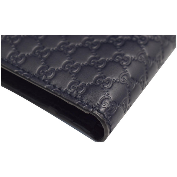 GUCCI Micro Guccissima Large Bi-fold Leather Wallet Black 292534