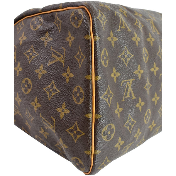 LOUIS VUITTON Speedy 35 Monogram Canvas Satchel Handbag Brown