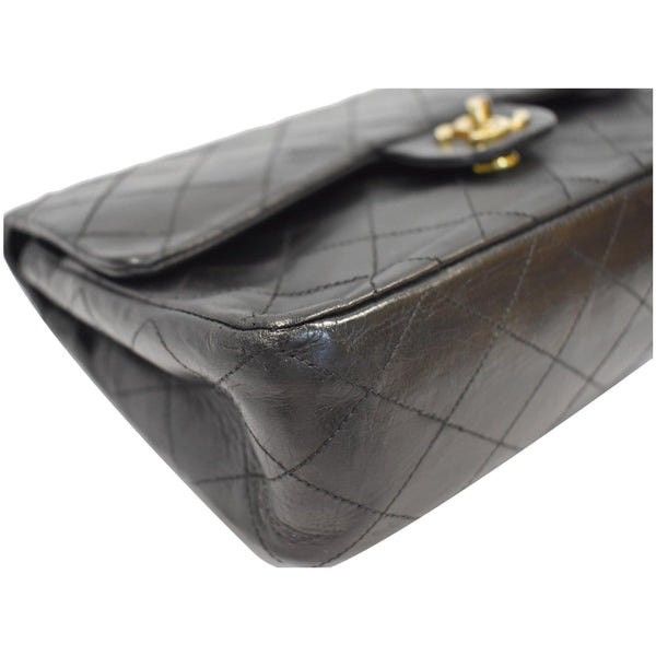 CHANEL CC Vintage Classic Medium Double Flap Calf Shoulder Bag Black