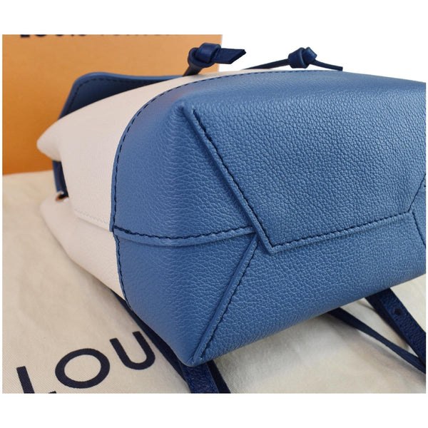 LOUIS VUITTON Lockme Calfskin Leather Backpack Blue/Beige