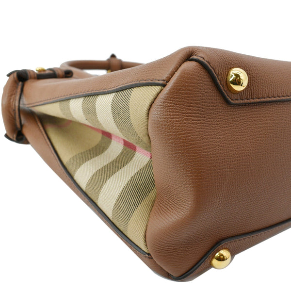 BURBERRY Banner Medium House Check Tote Bag Tan