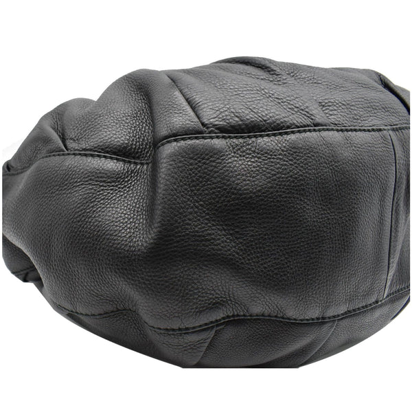 GUCCI Icon Bit Medium Pebbled Leather Shoulder Bag Black 228584