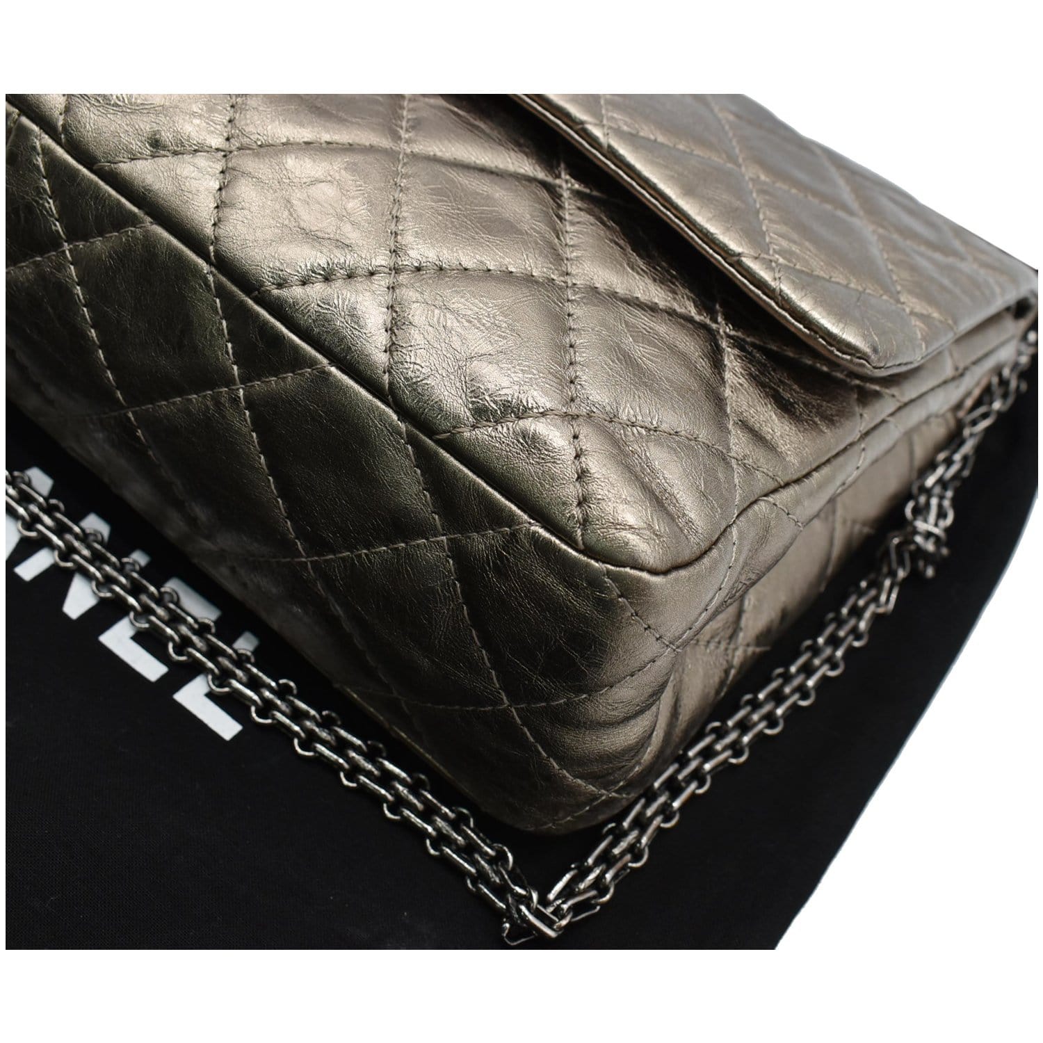 metallic gold chanel bag black