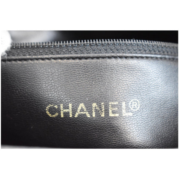 CHANEL Vintage Front Pocket Caviar Leather Tote Bag Black