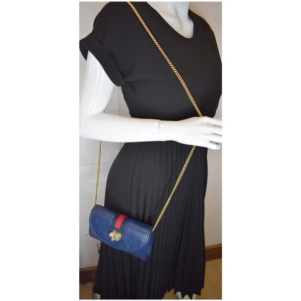 Gucci Rajah Mini Leather Chain Shoulder Bag for women