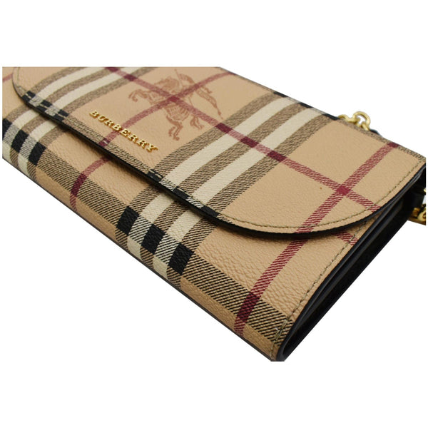 Burberry Henley Haymarket Check Canvas Wallet On Chain Bag