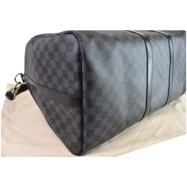 LOUIS VUITTON Keepall Bandouliere 55 Damier Graphite Travel Bag Black