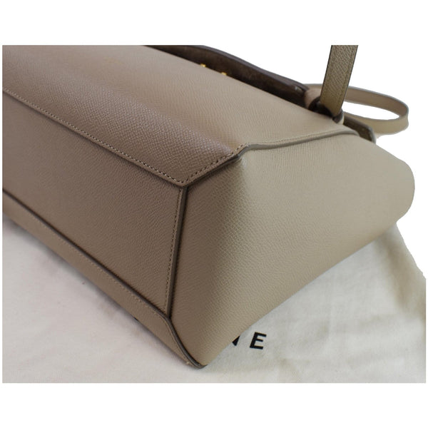 CELINE Micro Belt Grained Calfskin 2Way Shoulder Bag Taupe
