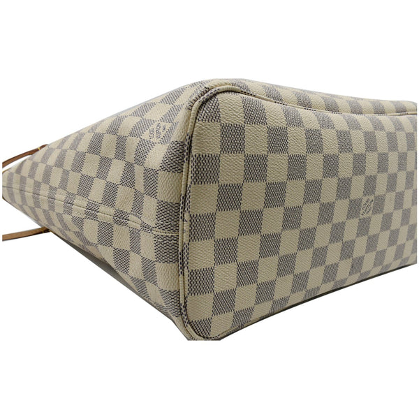 LOUIS VUITTON Neverfull MM Damier Azur Tote Shoulder Bag White