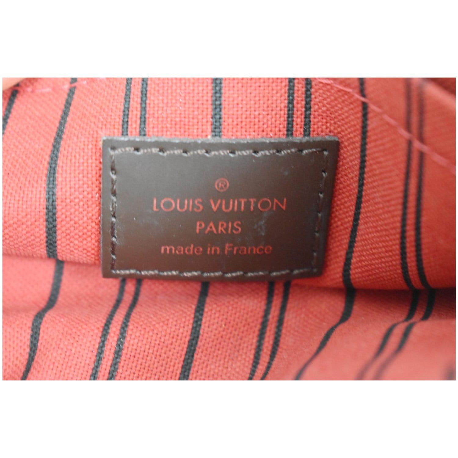 🔥NEW LOUIS VUITTON Large Damier Ebene Red Pouch Pochette Wristlet ❤️GIFT