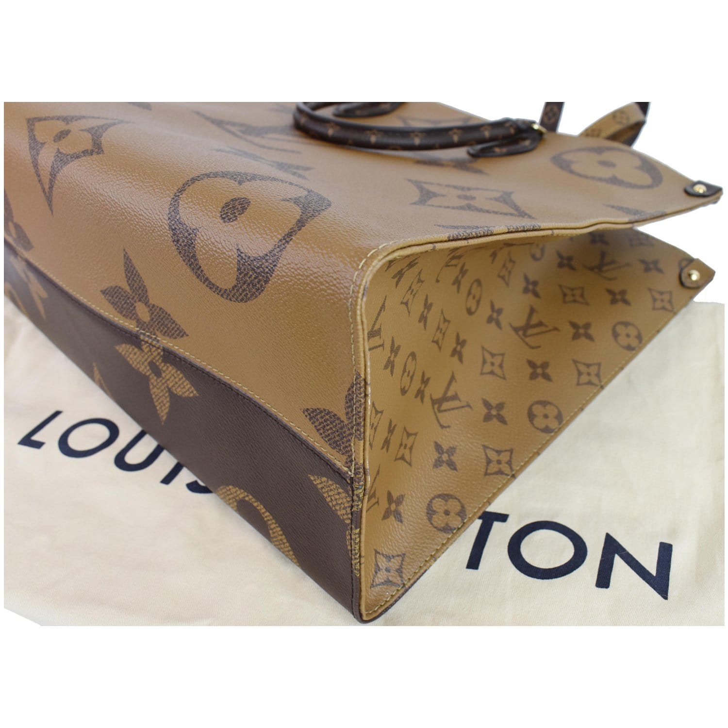 Louis Vuitton Onthego Gm Reverse Giant Monogram Tote in Brown