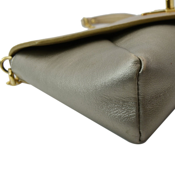 LOUIS VUITTON Love Note Metallic Calfskin Chain Shoulder Bag Gold Silver