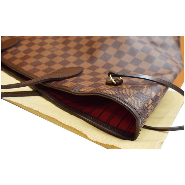 LOUIS VUITTON Neverfull MM Damier Ebene Tote Shoulder Bag Brown