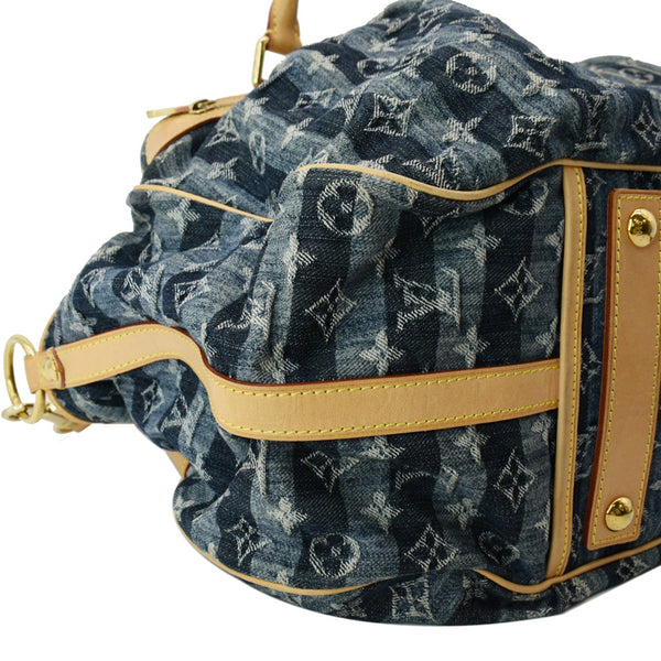 LOUIS VUITTON Cabas Raye GM Monogram Denim Shoulder Bag Blue