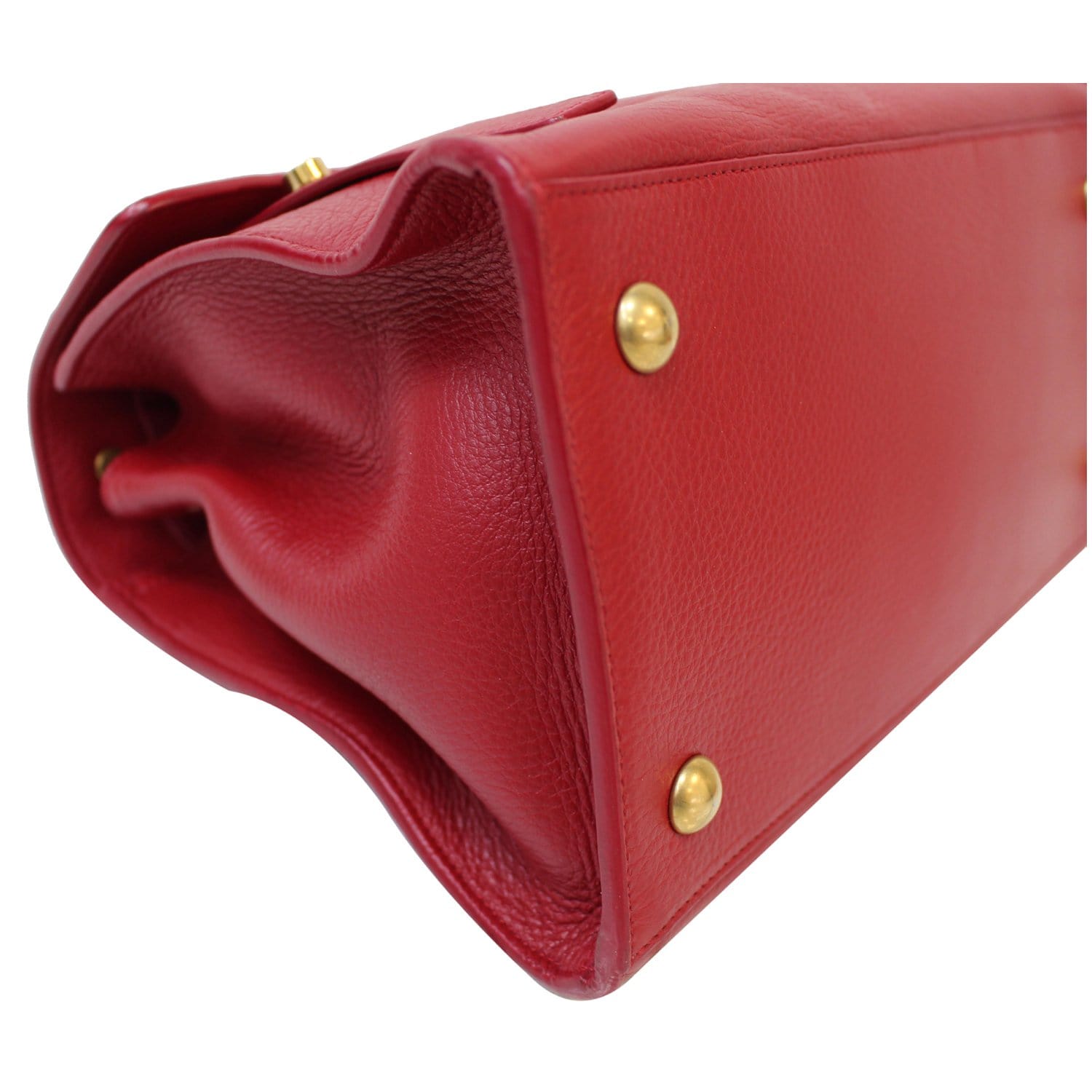 YVES SAINT LAURENT Muse Two Medium Calfskin Satchel Shoulder Bag Red