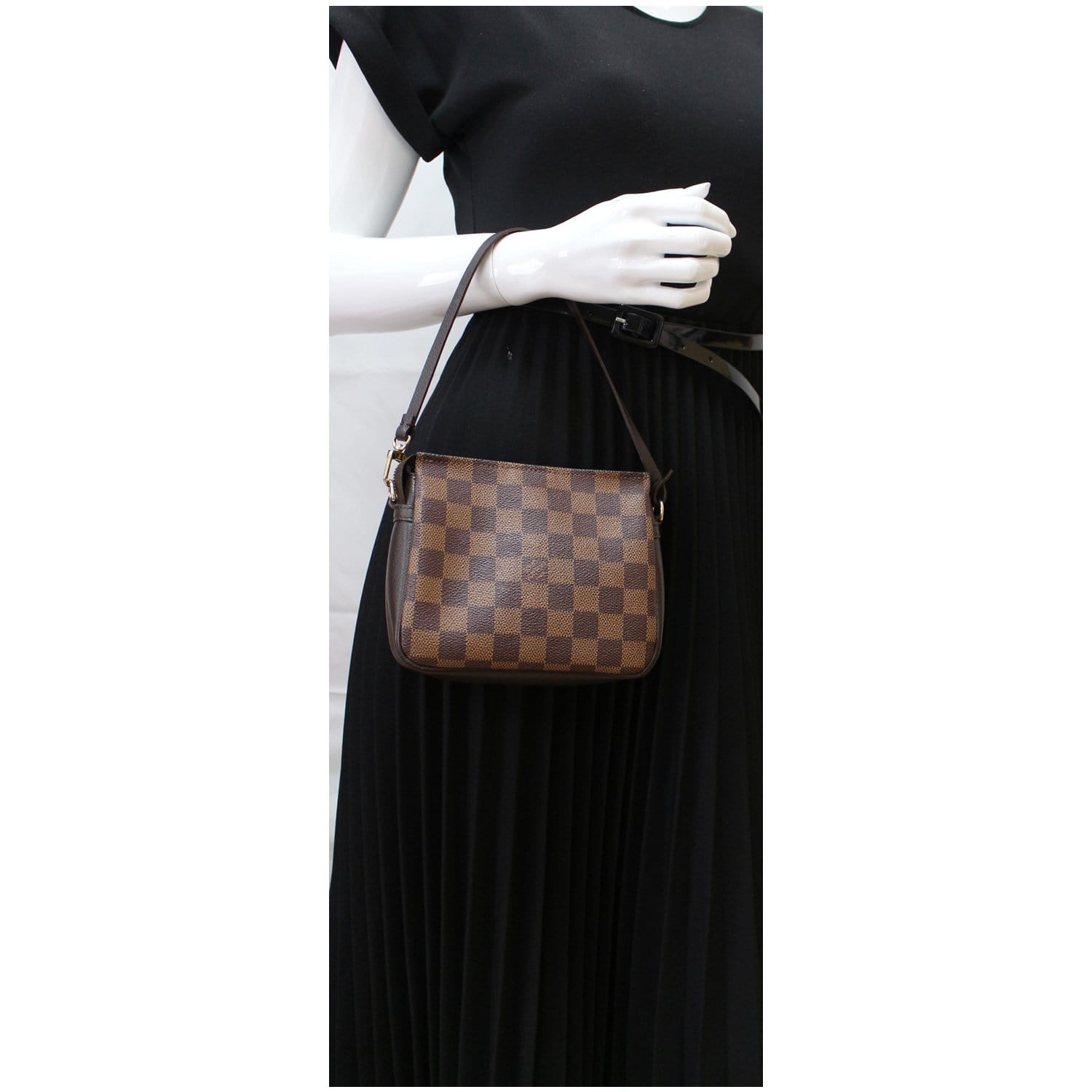 Louis Vuitton Damier Ebene Trousse Makeup Bag - Brown Handle Bags
