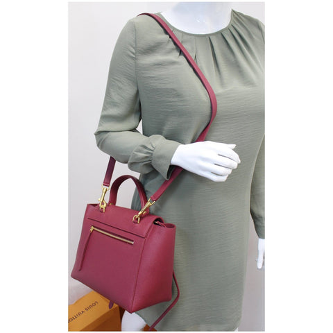 CELINE Micro Belt Grained Calfskin 2Way Shoulder Bag Ruby