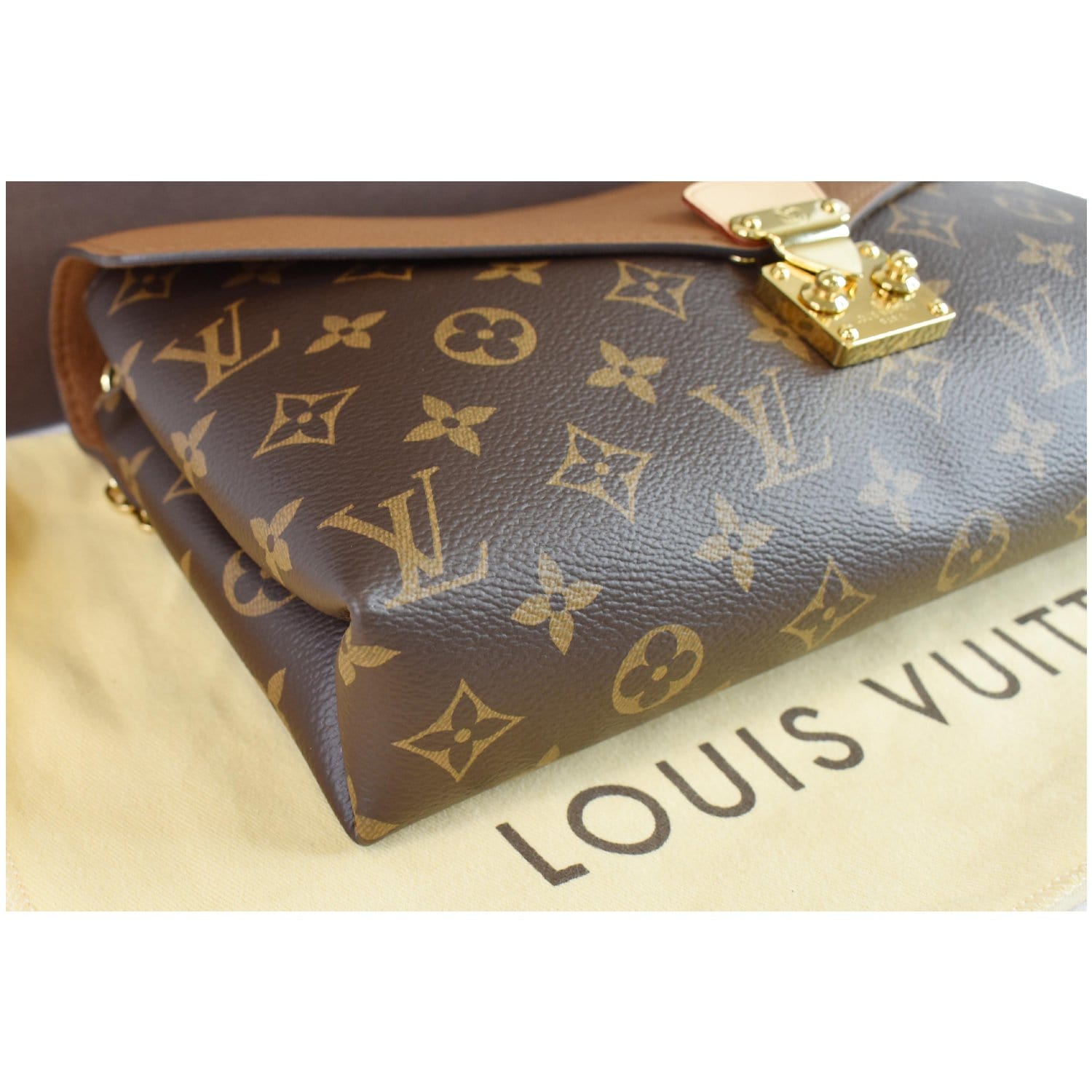 Gorgeous LV Pallas Chain link shoulder bag in Monogram canvas with red  calfskin leather. Est. Ret. $2200 GS $1299 DM us through FB or IG messenger  or, By The Golden Shoestring