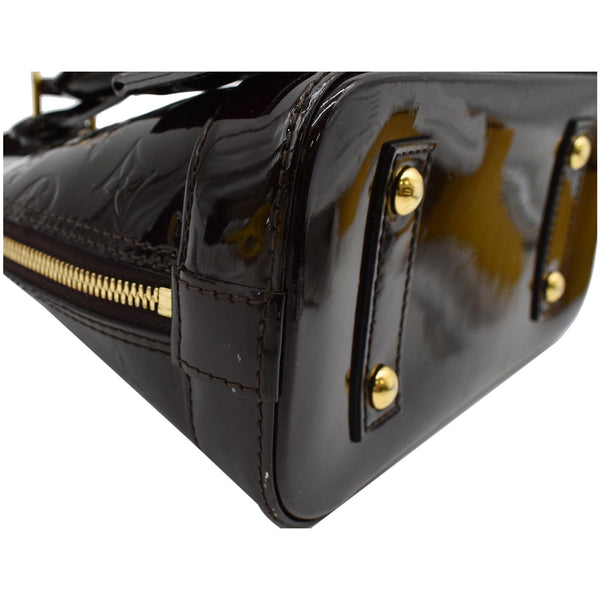 LOUIS VUITTON Alma BB Vernis Leather Satchel Crossbody Bag Amarante