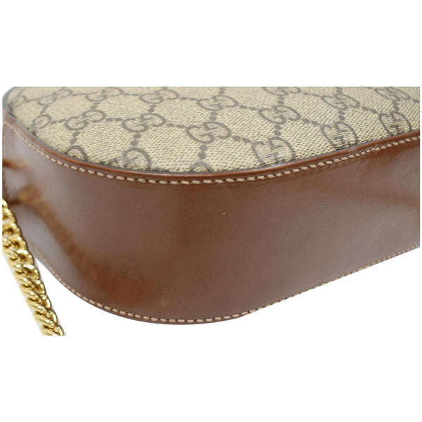 GUCCI GG Supreme Mini Chain Crossbody Bag Beige 409535