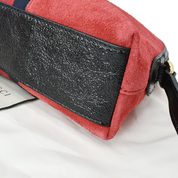 GUCCI Ophidia GG Small Suede Shoulder Bag Red 499621